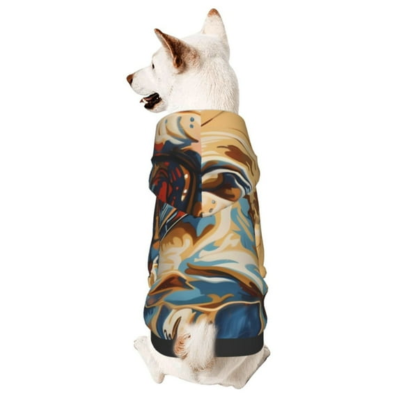 Xecao Patriotic Bulldog Welcome Pattern Sweatshirts Winter Pet Dog Hoodie Puppy Coat Dog Sweaters Dog Clothes with Hat Dog Clothes Costume Outfit,Small Pets Wear-