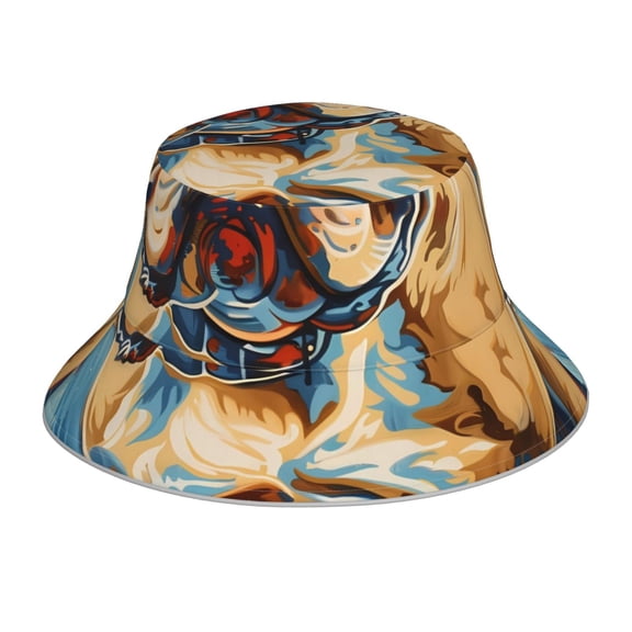 Xecao Patriotic Bulldog Welcome Print Men and Women Night Reflective Hat Runner Cap Visor Bucket Hat Boonie Cap
