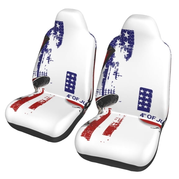 Xecao Patriotic Skull Art Print Car Seat Cover in That Fits Most Cars, Vans, SUVs, and Trucks.