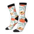 thumbnail image 1 of Xecao Peach Pattern Sport Socks for Women and Men Crew Socks Sporty Calf Socks Casual Socks, 1 of 6