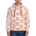 thumbnail image 1 of Xecao Peach With Leaves Pattern Men's Adult Pullover Hoodie,Hooded Sweatshirt-Large, 1 of 7