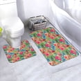 thumbnail image 1 of Xecao Peacock Feathers And Flowers 2-Piece Vintage Seamless Anti-Skid Mat Set, featuring a stylish pattern for a safe and elegant toilet rug experience, 1 of 6
