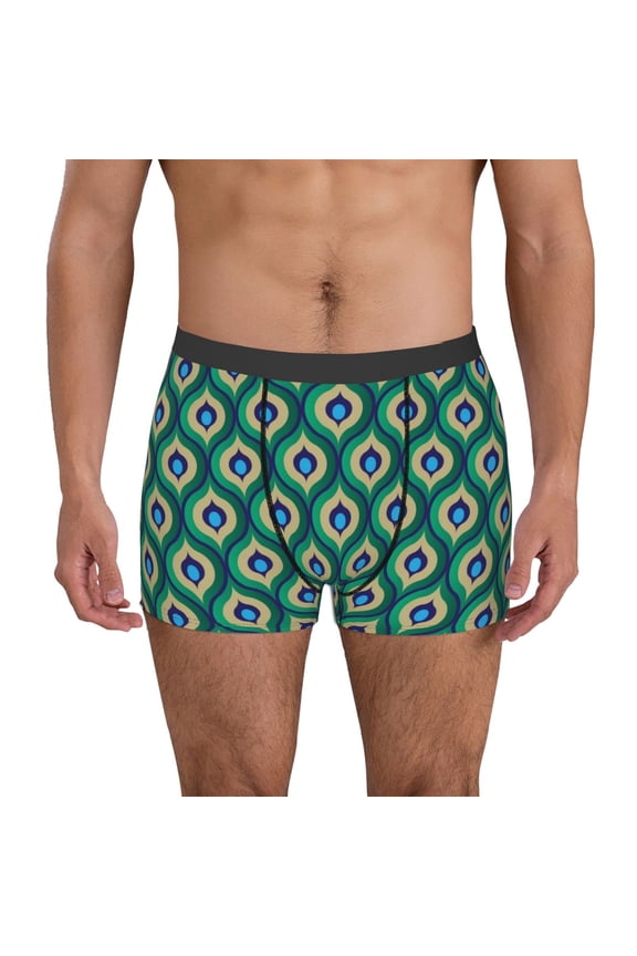 Peacock'S Tail Print Men's Underwear Boxer Briefs Pack - Your ComfortSoft, Moisture-Wicking, and Breathable Choice for Men's Underwear-X-Large