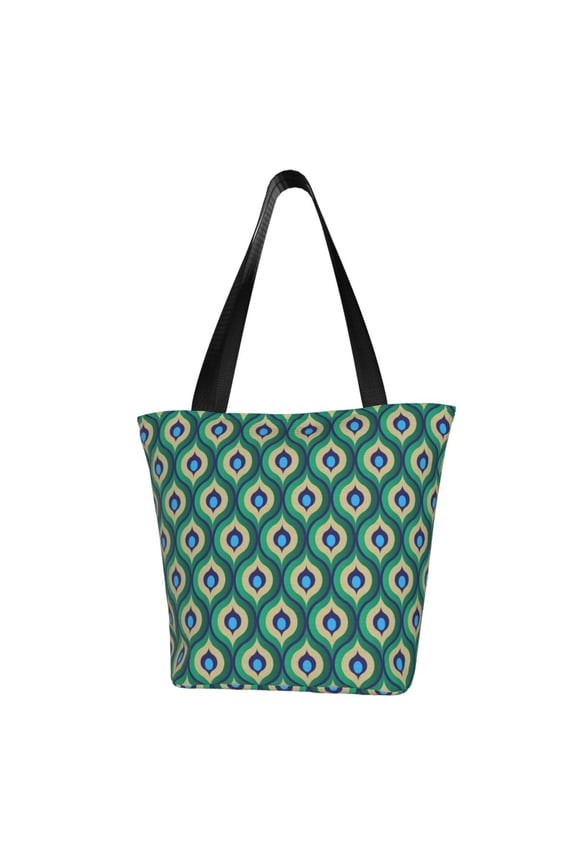 Peacock'S Tail for Tote Bag for Women -Tote Shoulder Bag with A Little Pocket Inside, Perfect for Travel and Work.