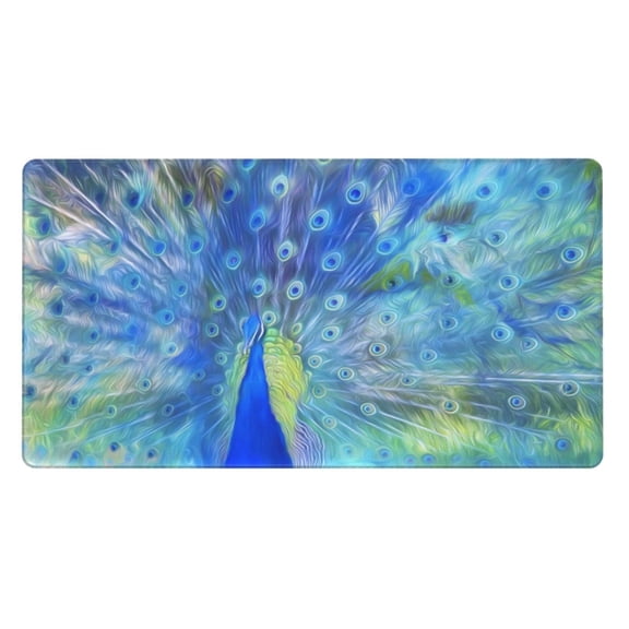 Xecao Peacock for Waterproof Mouse Pad - Extended Contour Mouse Mat, Large Gaming Mousepad Laptop Keyboard Mat with Non-Slip Rubber Base