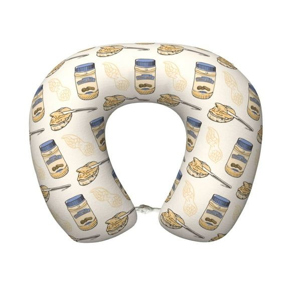 Xecao Peanuts Print Memory Foam Cervical Neck Pillow Versatile U-Shaped Pillows for Home,Office,Camping,Travelling,Soft Washable Cover