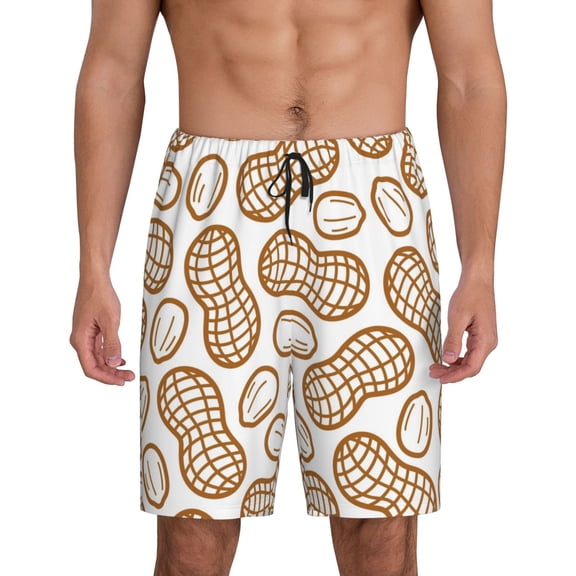 Xecao Peanuts7 Print Men's Sleepwear Shorts Pajama Bottom Lounge Short nightwear with Convenient Pockets for Relaxed Home Wear-3X-Large
