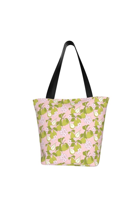 Pears And Flower for Tote Bag for Women -Tote Shoulder Bag with A Little Pocket Inside, Perfect for Travel and Work.