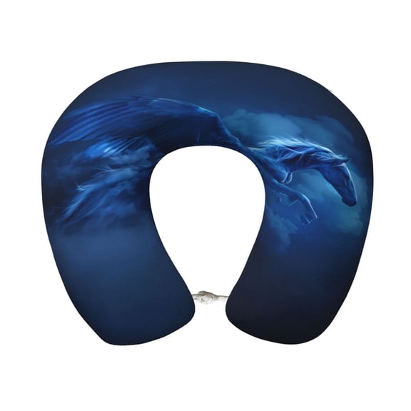 Xecao Pegasus Night Sky Print Memory Foam Cervical Neck Pillow Versatile U-Shaped Pillows for Home,Office,Camping,Travelling,Soft Washable Cover