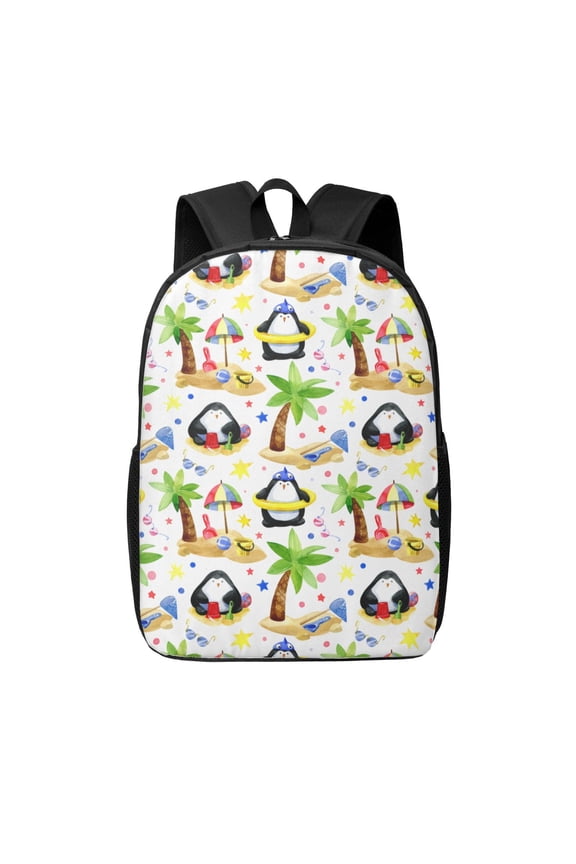Penguins On The Beach print Travel Backpack, Large Computer Backpack for Men Women, College School Rucksack Book Bag