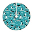 thumbnail image 1 of Xecao Penguins On The Ice In The Sea Pattern Christmas Tree Skirt Round Xmas Tree Mat Base Cover for Holiday Home Decorations-36", 1 of 6