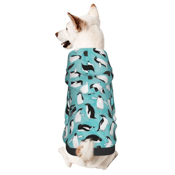 Xecao Penguins Pattern Sweatshirts Winter Pet Dog Hoodie Puppy Coat Dog Sweaters Dog Clothes with Hat Dog Clothes Costume Outfit,Small Pets Wear-X-Small