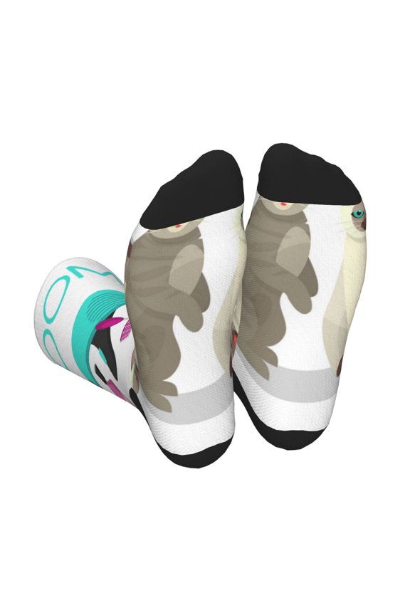 Pet Care Grooming Print Crew Socks for Men and Women, Men's Soft Moisture-wicking Sock