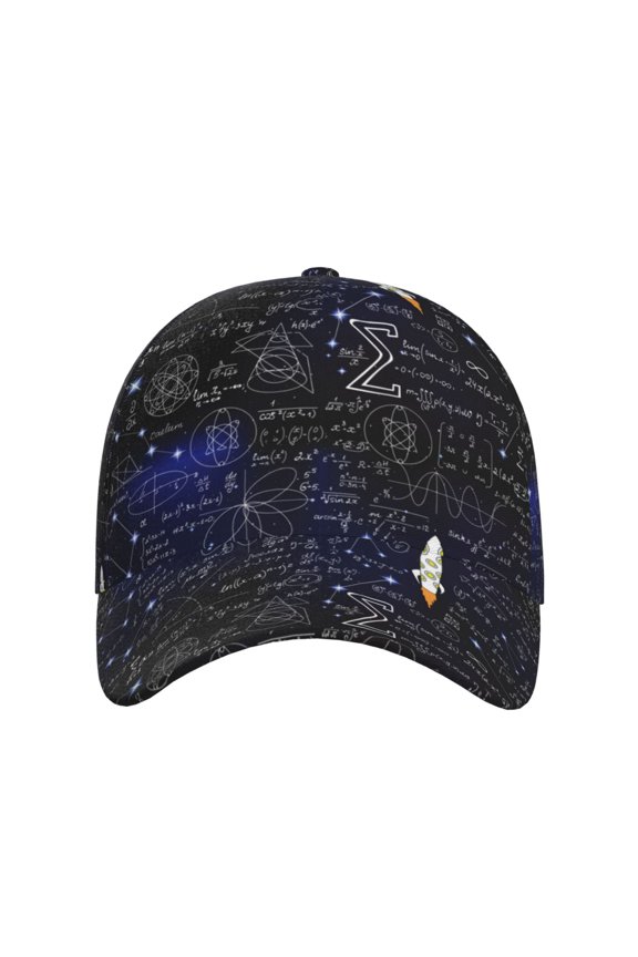 Physical Formulas for Baseball Cap: Unisex, crafted from classic polyester twill fabric, featuring a soft unconstructed design
