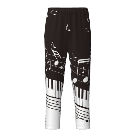 Xecao Piano Keys With Musical Notes Print Teenagers' Pajama Pants Long Sleep Pants Soft Elastic Waist Pajama Bottoms Elastic waist with 2 Pockets 5-16 Years-XS(5-6)