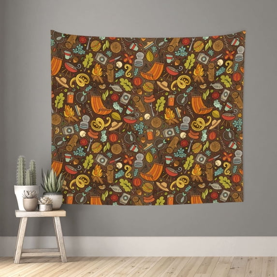 Xecao Picnic patten Tapestry 60x51 Inches Wall Hanging Poster Tapestry for Living Room Bedroom Home Decor