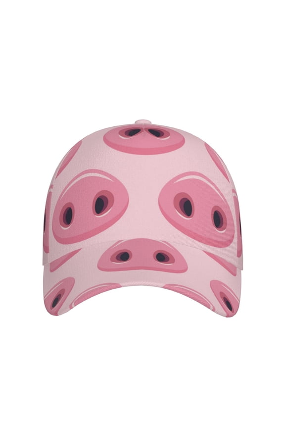 Pig Nose for Baseball Cap: Unisex, crafted from classic polyester twill fabric, featuring a soft unconstructed design