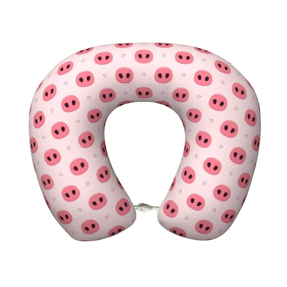 Xecao Pig Noses Print Memory Foam Cervical Neck Pillow Versatile U-Shaped Pillows for Home,Office,Camping,Travelling,Soft Washable Cover