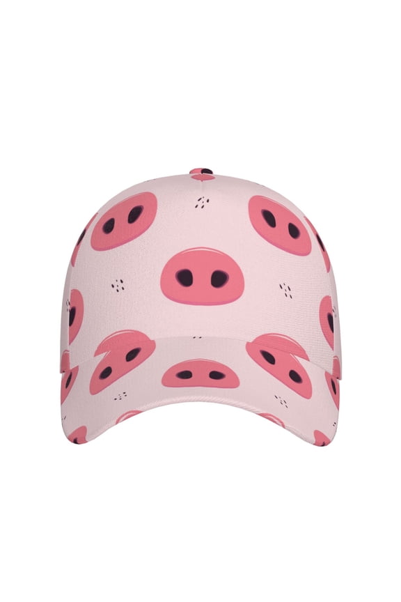 Pig Noses for Baseball Cap: Unisex, crafted from classic polyester twill fabric, featuring a soft unconstructed design