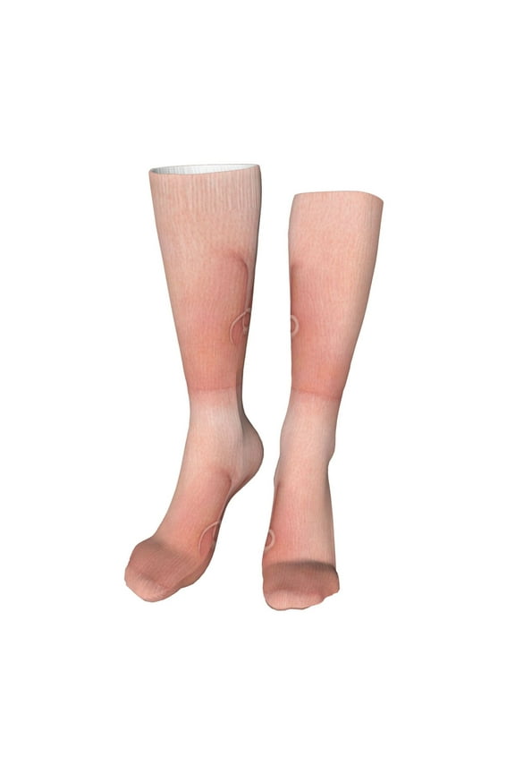 Pig'S Tail Print Calf Socks Seamless Toe, Knee High Long Socks, Sports Socks Trouser Socks for Women and Men-One Size