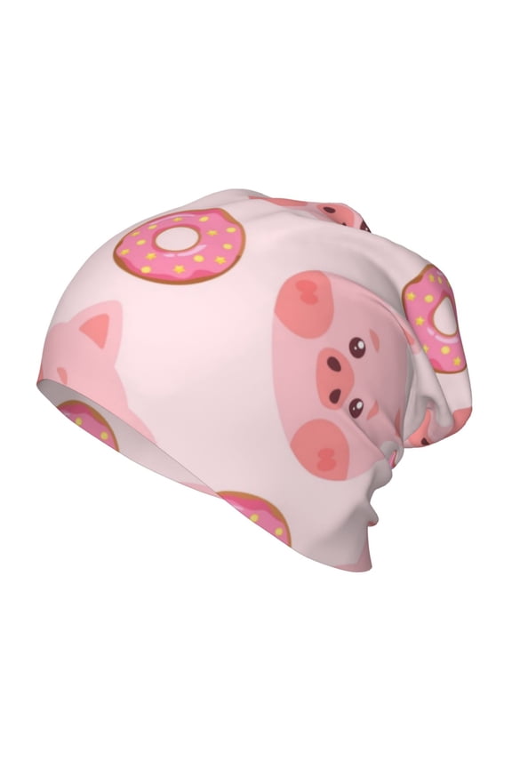 Pigs Head And Donuts Print Beanie Hat Toddler Girls Boys, Baby Hats Winter Warm Knitted Thermal, Kids Winter Caps