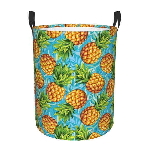 Xecao Pineapple Print Laundry Hamper Basket,designed for Blanket Storage and Nursery Clothes in the Bedroom
