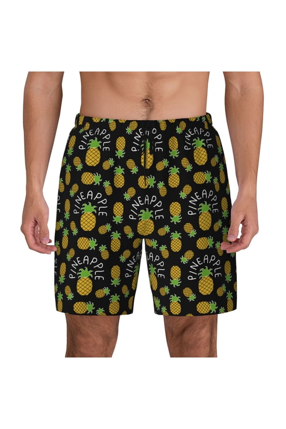 Pineapple for Men's Swimming Trunks Swim Trunks Quick Dry Swim Shorts with Mesh Lining Funny Swimwear Bathing Suits
