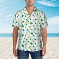 thumbnail image 1 of Xecao Pineapple print Hawaiian shirt - a stylish short-sleeve button-down for men, perfect for casual beach and tropical outings., 1 of 9