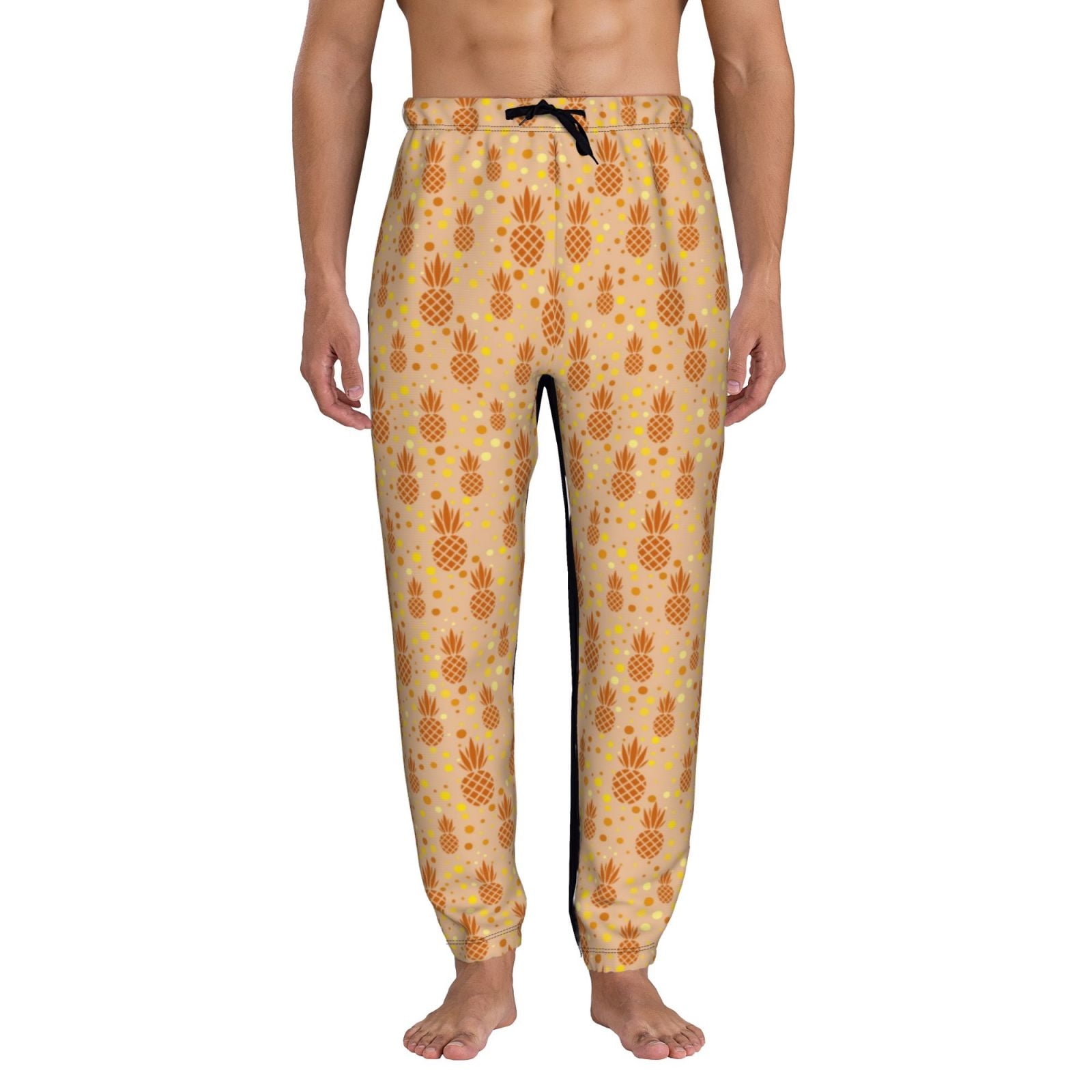Xecao Pineapples Print Active Tech Joggers for Men, Mens Sweatpants