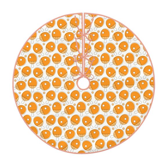 Xecao Ping-Pong Table Tennis Racket Pattern Christmas Tree Skirt Holiday Part Decorations for Christmas Tree, Farmhouse Christmas Decor Xmas Holiday Home Party Decorations-36"