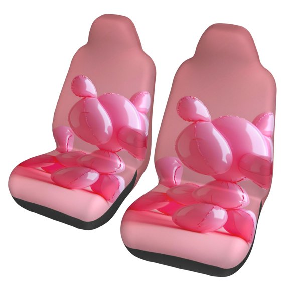 Xecao Pink Balloon Puppy Art Print Car Seat Cover in That Fits Most Cars, Vans, SUVs, and Trucks.