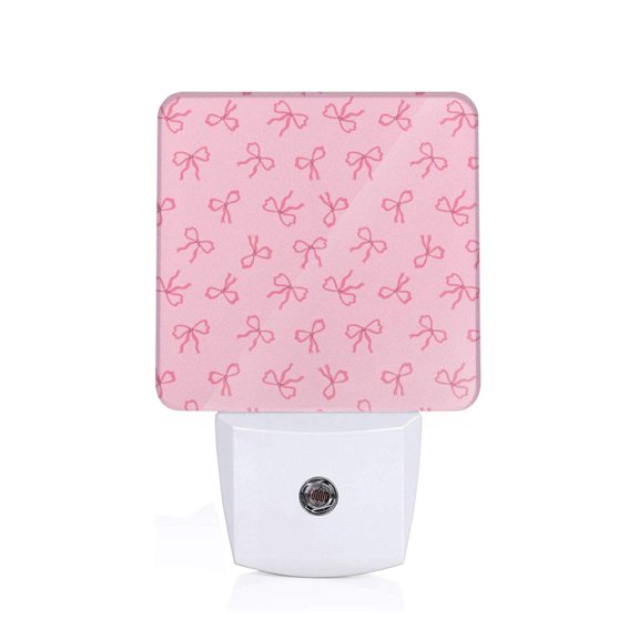 Xecao Pink Bows for Night Light - a Wall-mounted LED Fixture with A Dusk-to-dawn Sensor, Ideal for Bedrooms, Bathrooms, Hallways, and Kitchens-US