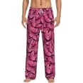 thumbnail image 1 of Xecao Pink Butterfly Men's Straight Lounge Pajama Pants: The Ultimate in Comfortable Sleepwear, 1 of 9