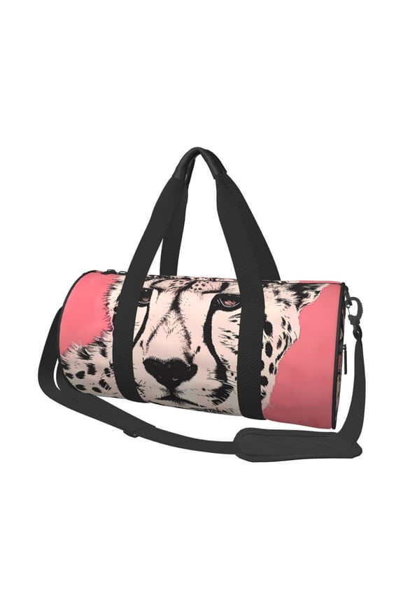 Pink Cheetah Art Print Travel Duffle Bag, Bag Carry On Tote Bags for Women, Travel Sport Gym Bag for Men, Hospital Bag for Labor and Delivery