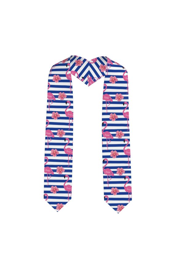 Pink Flamingo Print Graduation Shawl Stole Honor Stole Adult 72" Academic Commencements