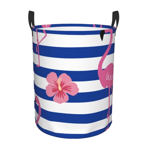 Xecao Pink Flamingo Print Laundry Hamper Basket,designed for Blanket Storage and Nursery Clothes in the Bedroom
