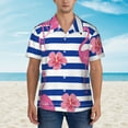 thumbnail image 1 of Xecao Pink Flamingo print Hawaiian shirt - a stylish short-sleeve button-down for men, perfect for casual beach and tropical outings., 1 of 9