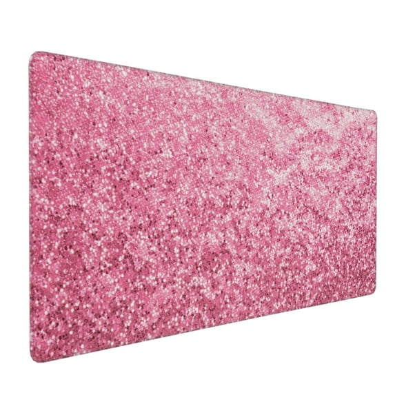 Xecao Pink Glitter Print Large Mouse Pad, 16x35.5in Mousepad, Professional Non-Slip Rubber Base Big Mouse Pad, Mouse Pad for Gaming & Office Full Desk Mouse Pad