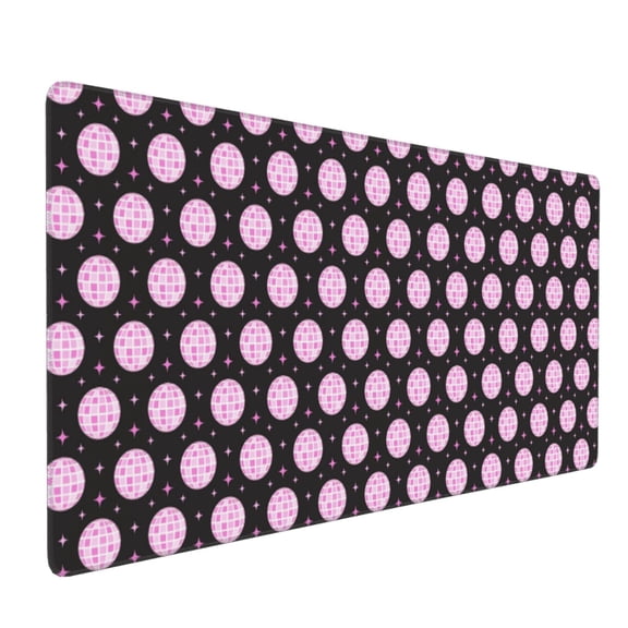 Xecao Pink Groovy Disco Ball Print Large Mouse Pad, 16x35.5in Mousepad, Professional Non-Slip Rubber Base Big Mouse Pad, Mouse Pad for Gaming & Office Full Desk Mouse Pad