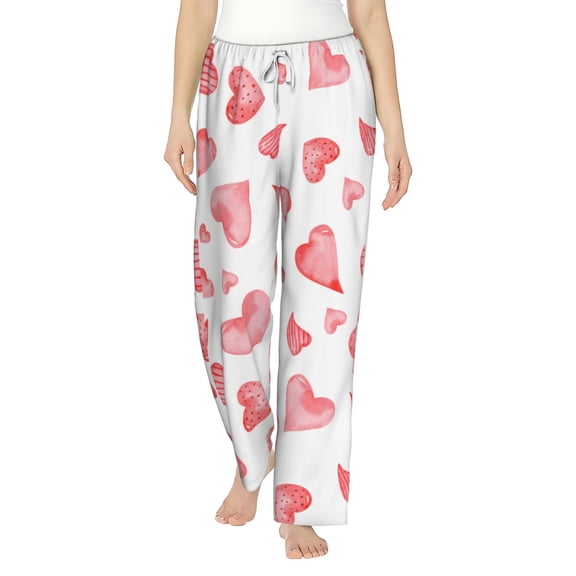 Xecao Pink Hearts Women's Straight Lounge Pajama Pants: The Epitome of Relaxed Sleepwear