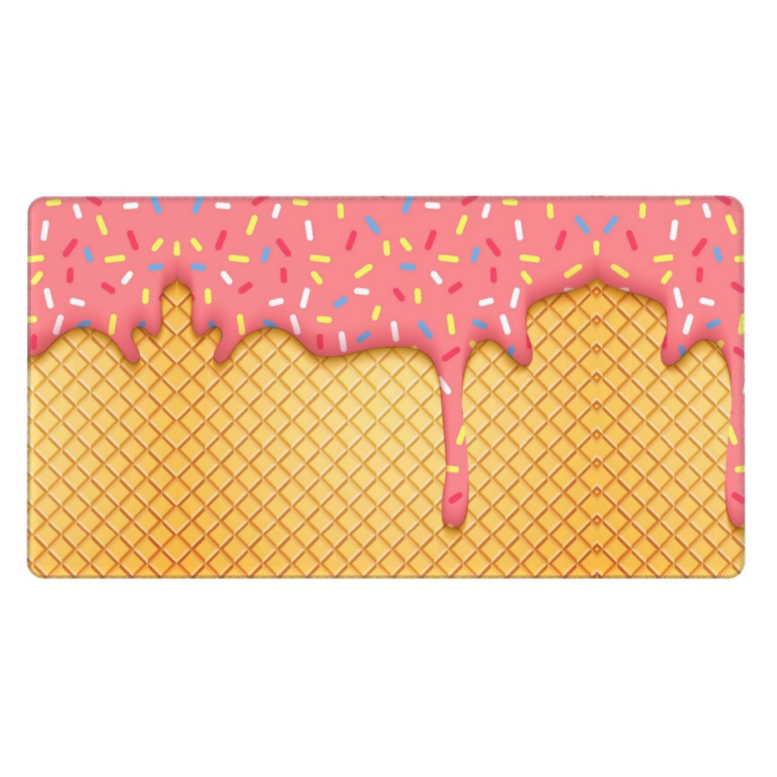 Xecao Pink Ice Cream for Waterproof Mouse Pad - Extended Contour Mouse Mat, Large Gaming Mousepad Laptop Keyboard Mat with Non-Slip Rubber Base