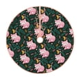 thumbnail image 1 of Xecao Pink Sleeping Fox Pattern Christmas Tree Skirt Round Xmas Tree Mat Base Cover for Holiday Home Decorations-36", 1 of 6