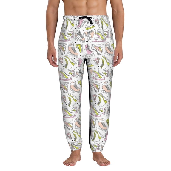 Xecao Pink skates Print Active Tech Joggers for Men, Mens Sweatpants Lounge Pants with Pockets-Large