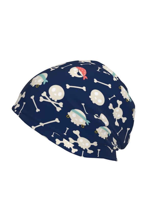 Pirate Skulls 1 Print Knit Hat,Winter Beanie for Men Women, Beanie Soft Warm Ski Stocking Cuffed Cap