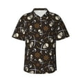 thumbnail image 1 of Xecao Pirate Skulls print Hawaiian shirt - a stylish short-sleeve button-down for men, perfect for casual beach and tropical outings., 1 of 1