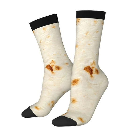 Xecao Pita Tortilla Pattern Sport Socks for Women and Men Crew Socks Sporty Calf Socks Casual Socks