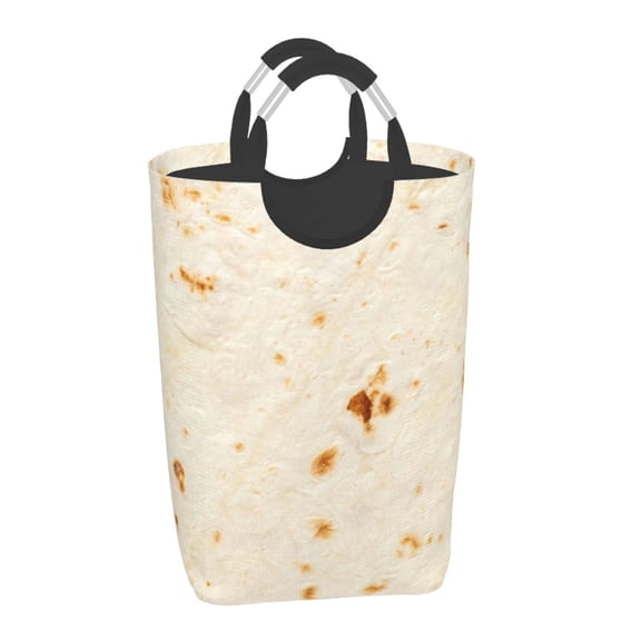 Xecao Pita Tortilla for Laundry Basket,Collapsible Large Laundry Hamper,Wash Bag for Laundry Room, Rolling Laundry Basket with Handles