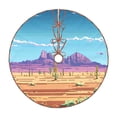 thumbnail image 1 of Xecao Pixel Desert Landscape Pattern Christmas Tree Skirt Round Xmas Tree Mat Base Cover for Holiday Home Decorations-48", 1 of 6