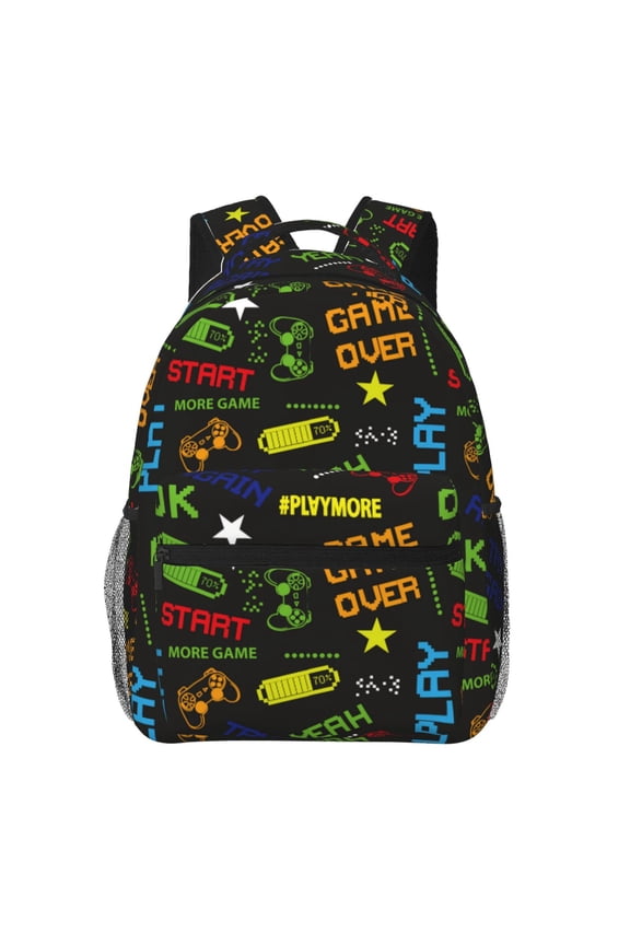 Pixel Game Backpack, a stylish and functional choice for both men and women, is the perfect basic bookbag for college, work, or travel