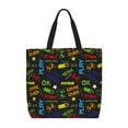thumbnail image 1 of Xecao Pixel Game for Tote Bag: spacious with inner pockets, ideal for work, shopping, or travel., 1 of 9